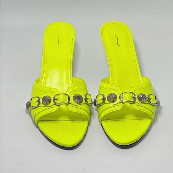 Balenciaga Women's Cagole Buckle Stud Slide Sandals size 39 - Picture 3 of 12